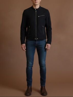 Diesel black motorcycle jacket